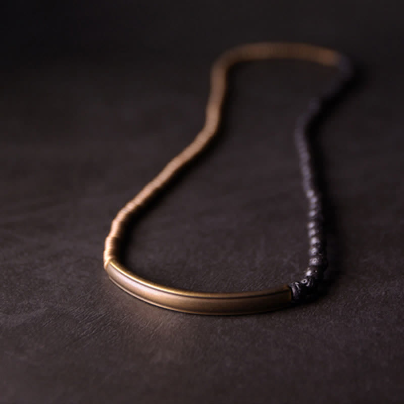 BWOOOH Vintage Lava Rock Copper Support Bracelet