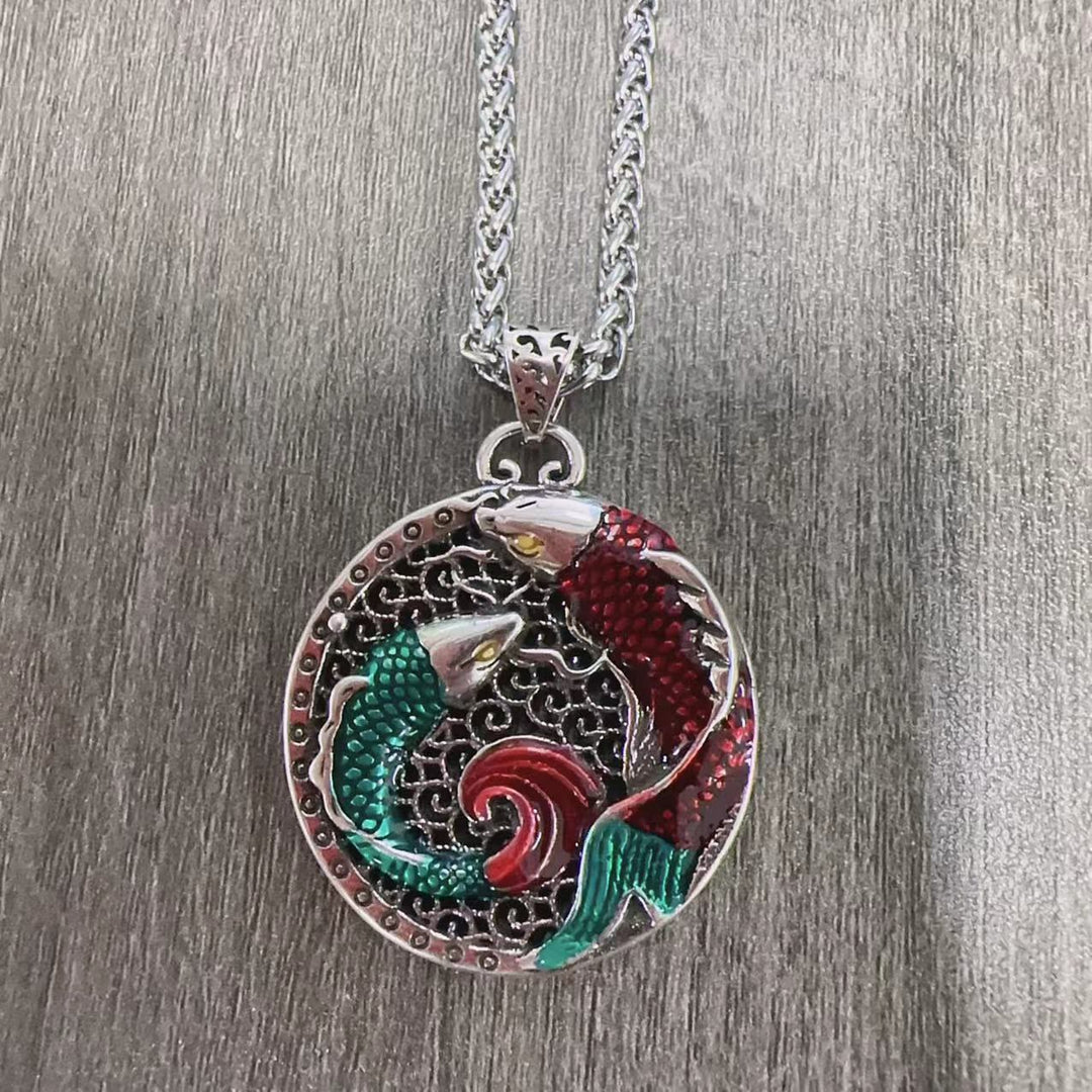 BWOOOH Tibetan Copper Koi Fish Healing Necklace