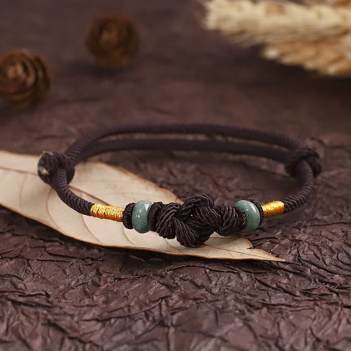 BWOOOH Red String Jade Luck Fortune Knot Braided Couple Bracelet