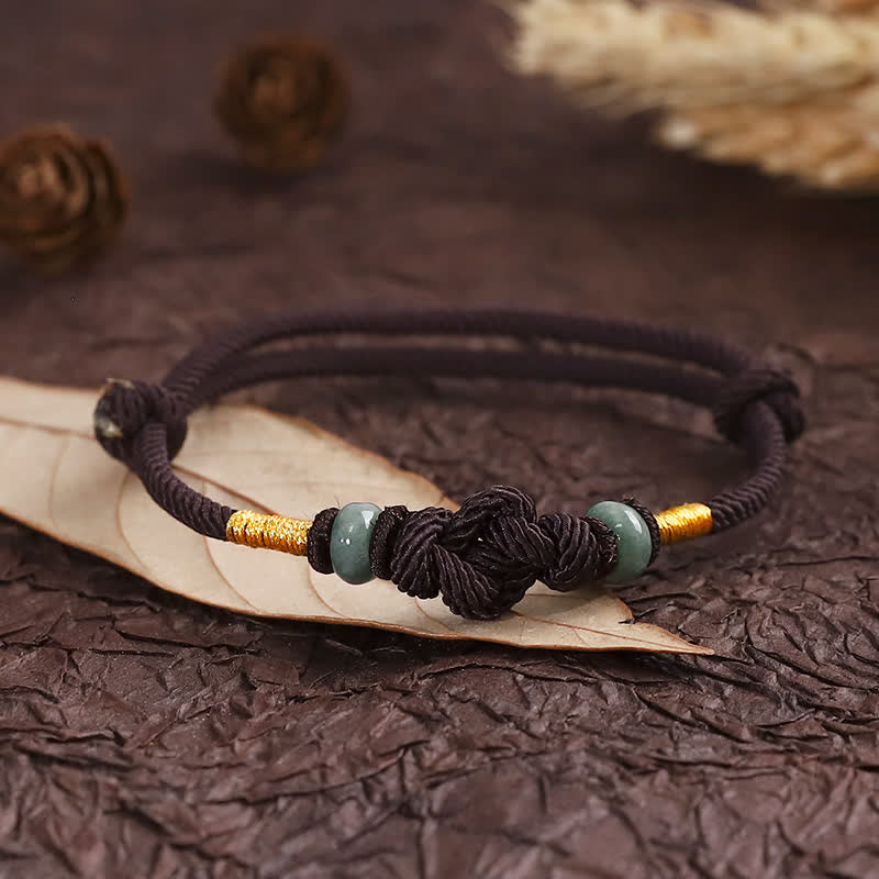 BWOOOH Red String Jade Luck Fortune Knot Braided Couple Bracelet