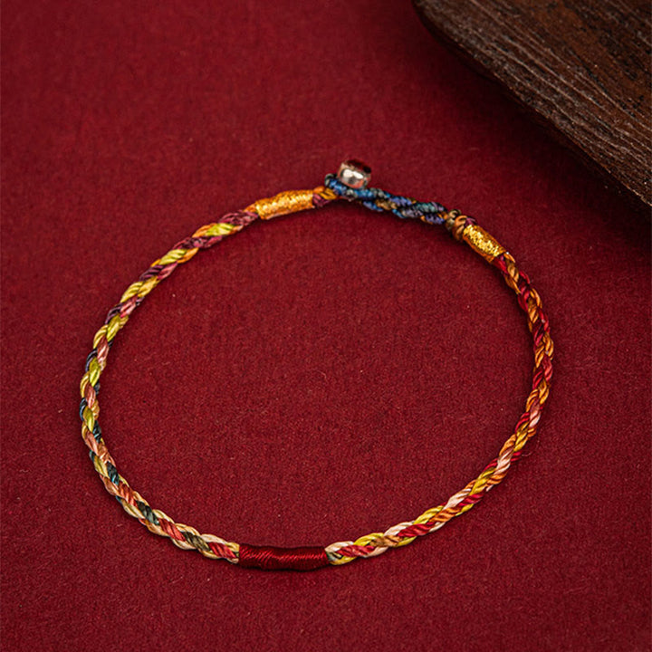 BWOOOH Handmade Five Color Thread Luck Couple Child Adult Bracelet
