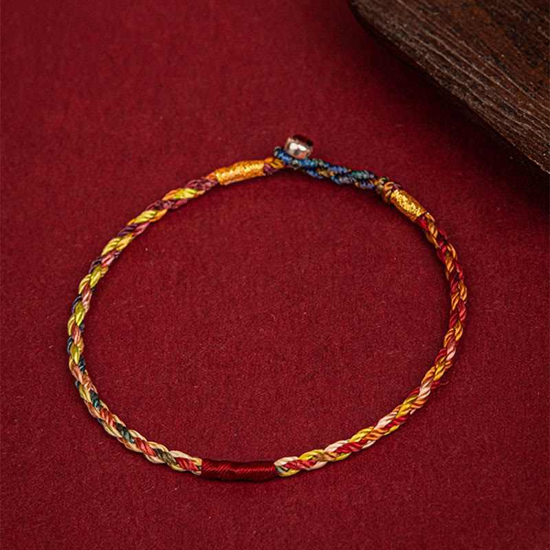 BWOOOH Handmade Five Color Thread Luck Couple Child Adult Bracelet