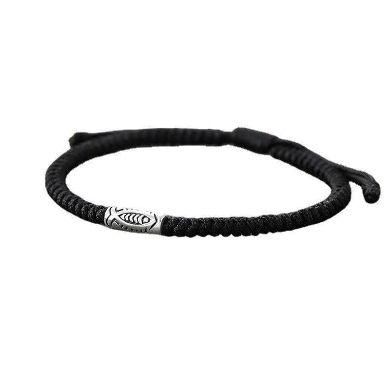 BWOOOH Tibet Koi Fish Wealth Black String Bracelet