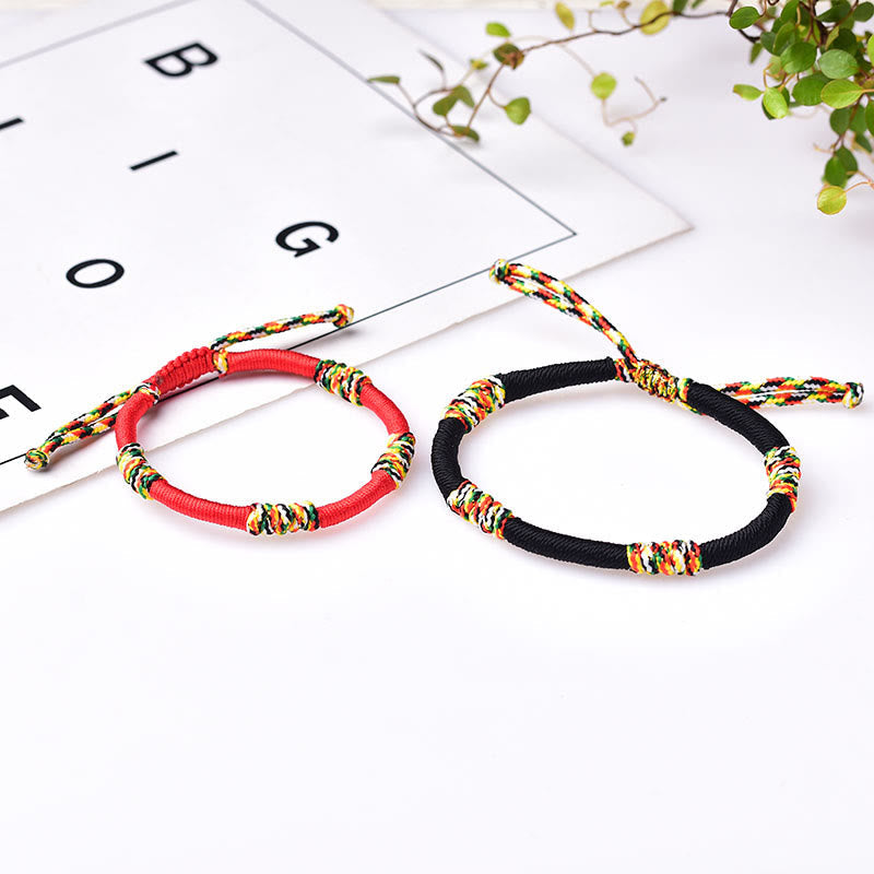 BWOOOH Tibetan Handmade Colorful King Kong Knot Lucky Protection Braid String Bracelet