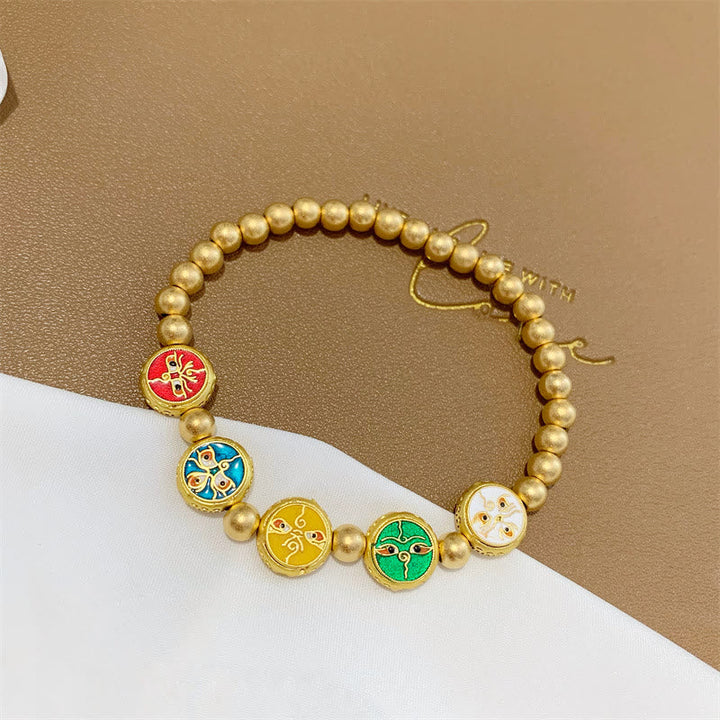 BWOOOH Tibetan Five God Of Wealth Copper Beads Luck Bracelet