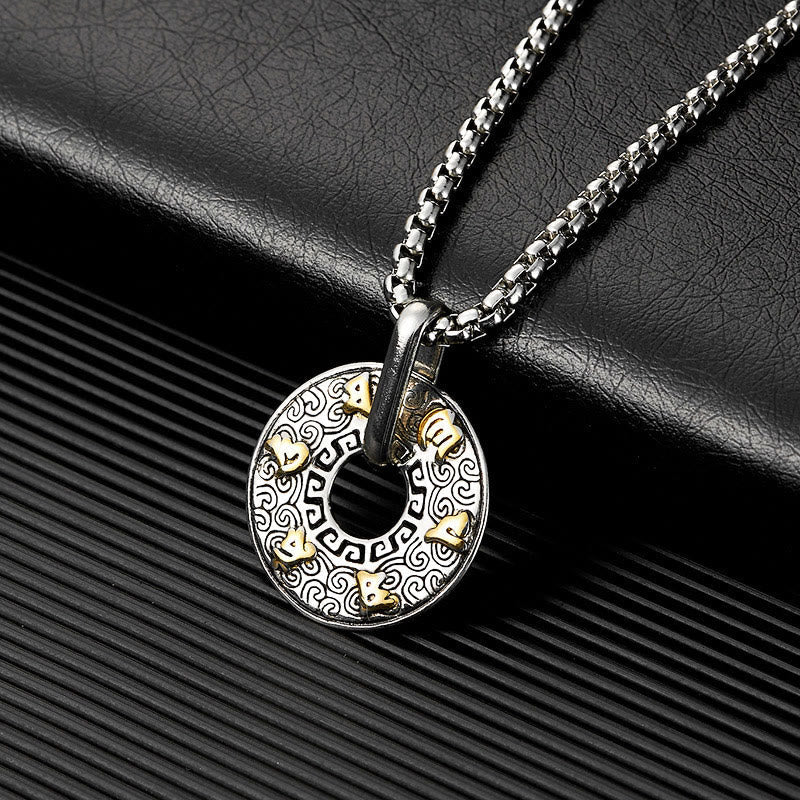 BWOOOH Tibetan Om Mani Padme Hum Peace Buckle Creativity Necklace Pendant