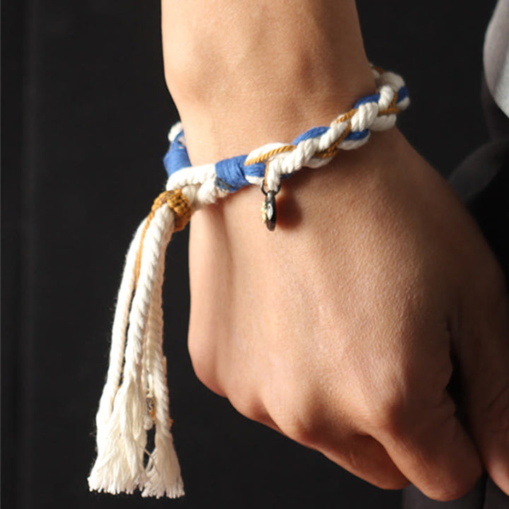 BWOOOH Tibet Zakiram Goddess of Wealth Thangka Handmade Luck Bracelet | spiritual healing bracelet