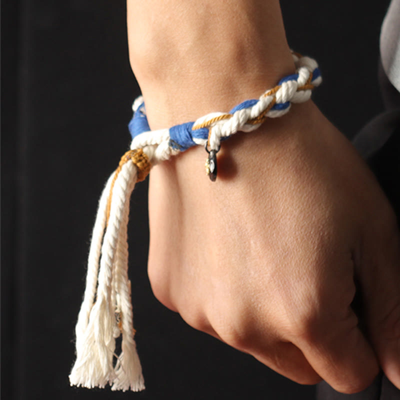 BWOOOH Tibet Zakiram Goddess of Wealth Thangka Handmade Luck Bracelet | spiritual healing bracelet