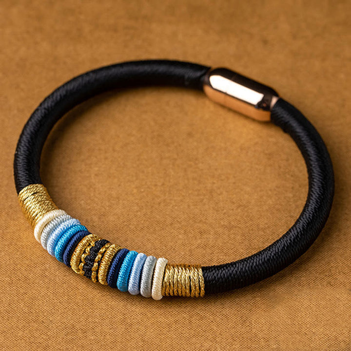 BWOOOH Tibetan Handmade King Kong Knot Protection Magnetic Buckle Braided Bracelet  -  natural stone Tibetan bracelet for sp...