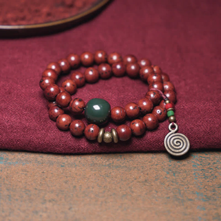 BWOOOH Bodhi Seed Cyan Jade Copper Peace Luck Bracelet