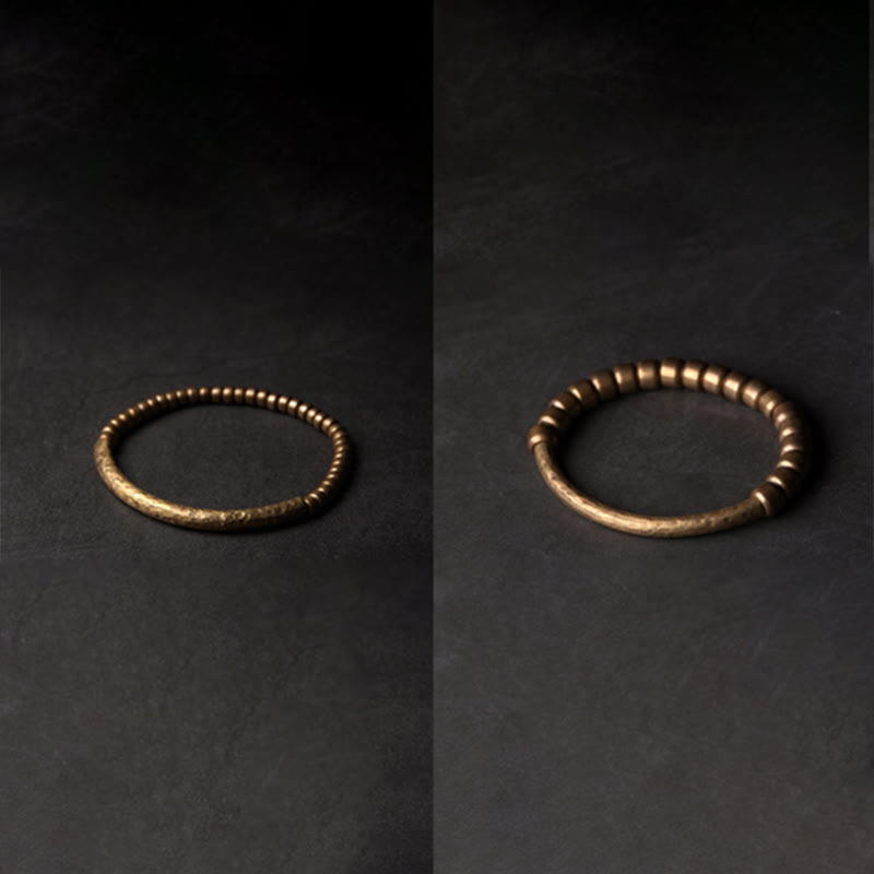 BWOOOH Simple Design Copper Brass Bead Luck Wealth Bracelet
