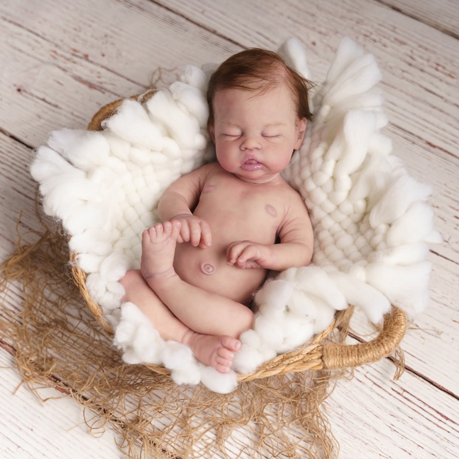 Truly Lifelike Reborn Newborn Full Platinum Silicone Baby Doll Boy and Girl Sabine, Safe and Non-Toxic Suitable for Collection
