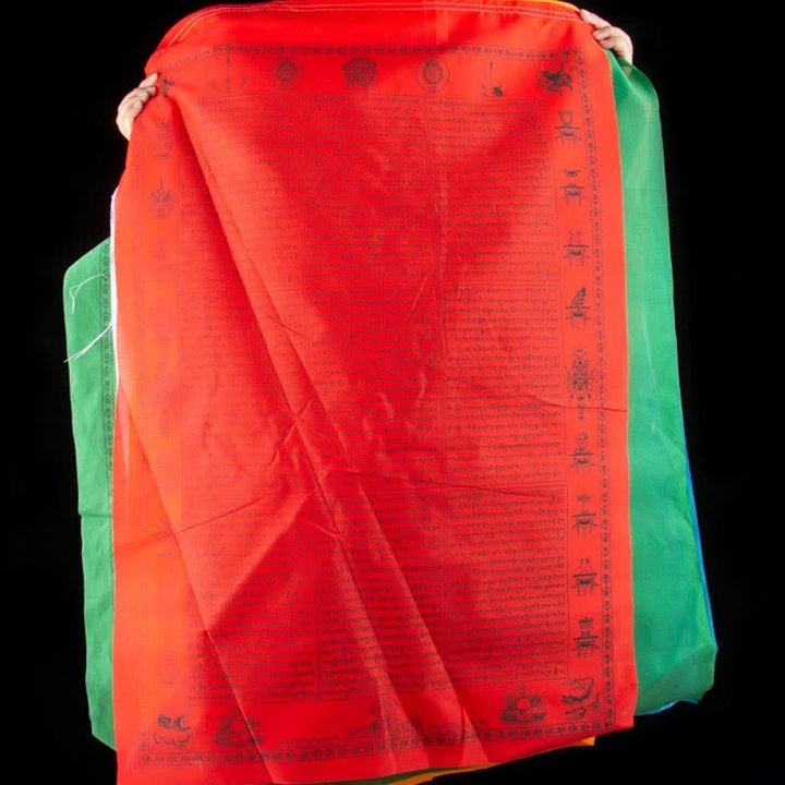 Buddha Stones Tibetan 5 Colors Windhorse Happiness Auspicious Outdoor Prayer Flag