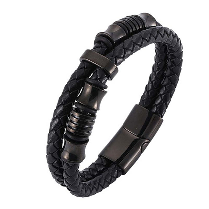 BWOOOH Layered Leather Weave Fortune Bracelet