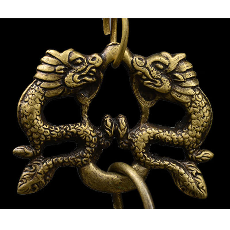 BWOOOH copper wind chime feng shui - Tibetan Engraved Buddha Dragon Wind Chim