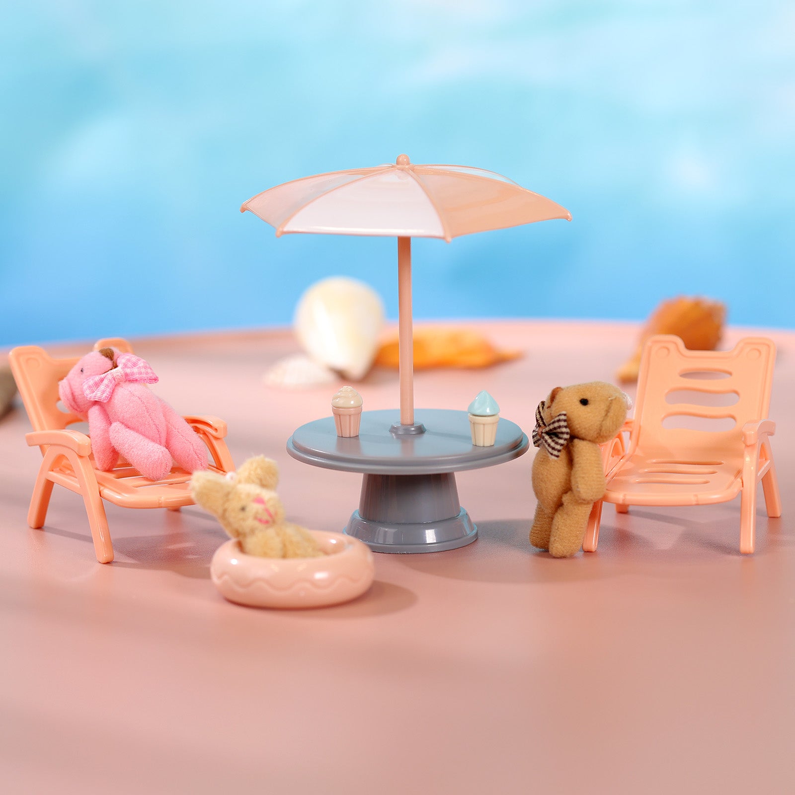 Cute and Mini 3" Silicone Doll Beach Toy Random Accessories Set Suitable for Reborn Baby🏖️