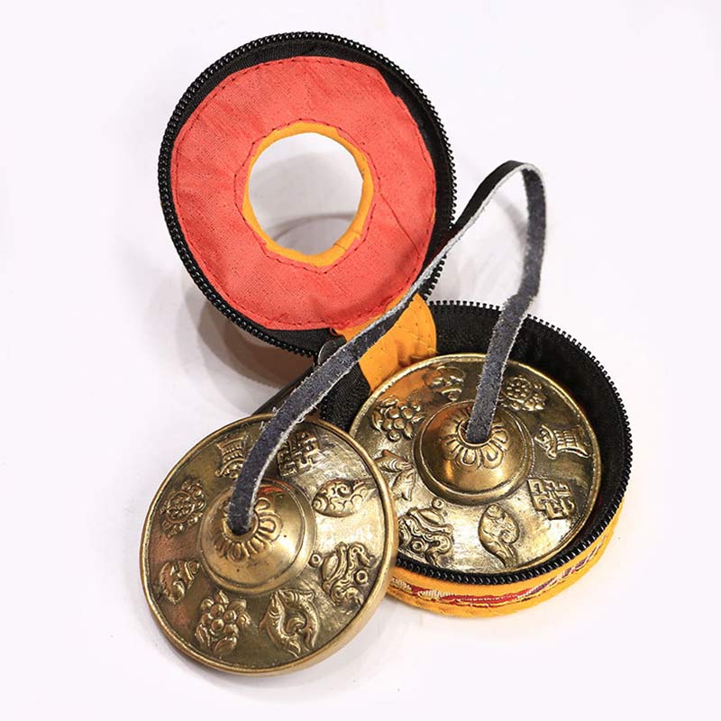 BWOOOH Tibetan Tingsha Bell Six True Words Dragon Copper Balance Decoration With Bag | spiritual healing bracelet