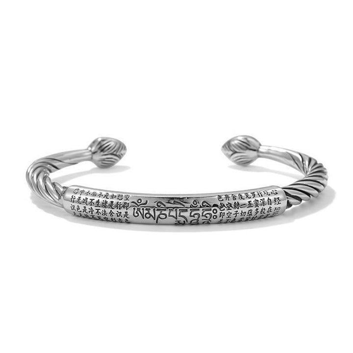 BWOOOH Tibetan Om Mani Padme Hum Heart Sutra Purity Cuff Bracelet