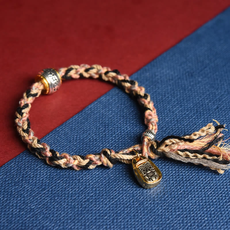 BWOOOH Zakiram Goddess of Wealth Om Mani Padme Hum Peace Handmade Bracelet