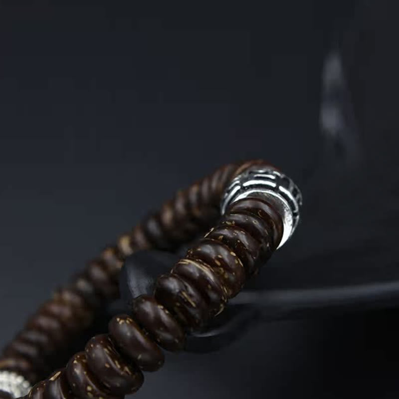BWOOOH Natural Tibetan Coconut Shell Om Mani Padme Hum Positive Bracelet | spiritual healing bracelet