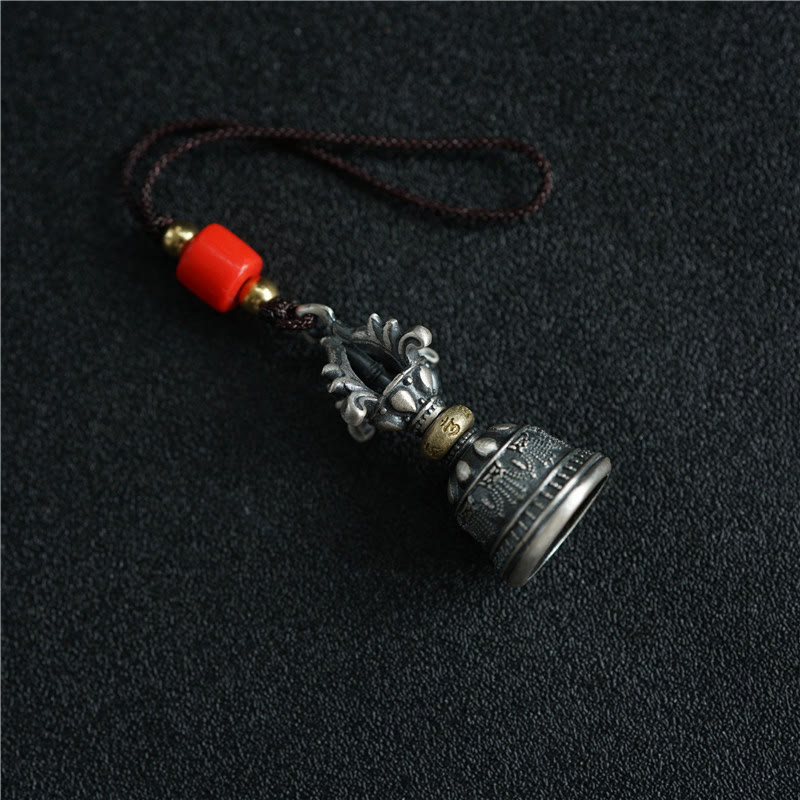 BWOOOH Tibet 925 Sterling Silver Om Mani Padme Hum Dorje Bell Vajra Engraved Enlightenm | Sterling Silver