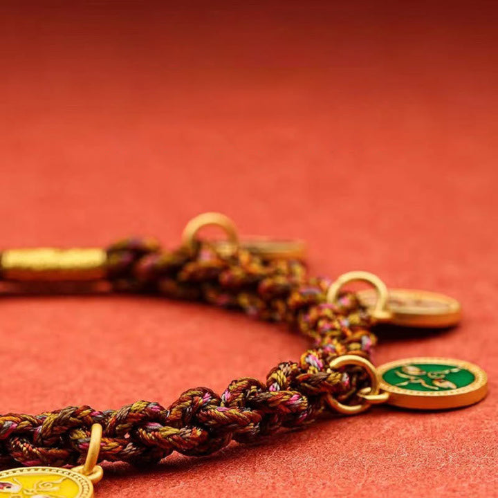 BWOOOH Tibetan Five God Of Wealth Thangka Luck Braid String Bracelet
