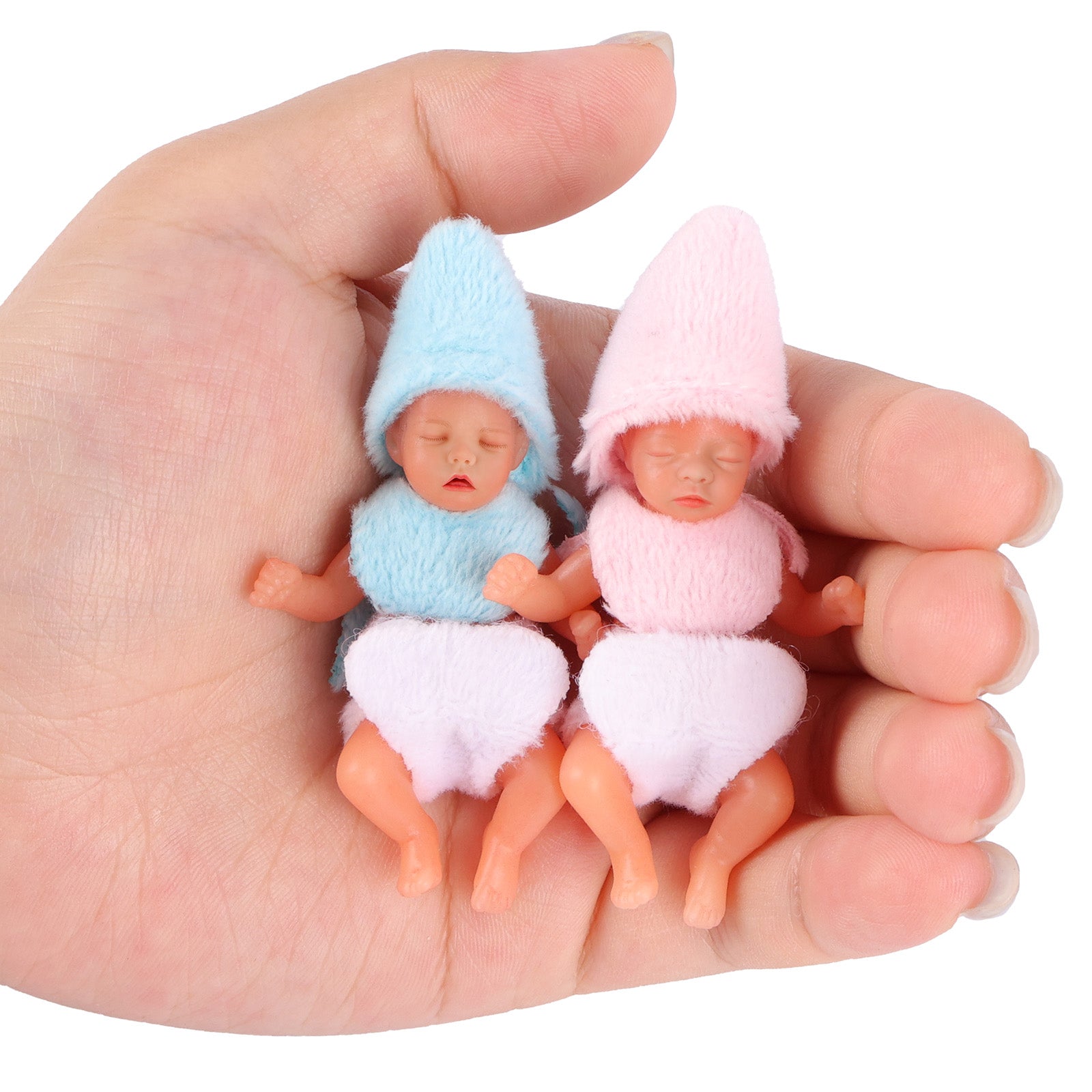 Full Platinum Solid Silicone Star Product 3 Inches Mini Sleeping Baby Doll Girl with Free Delicate Furniture Accessories