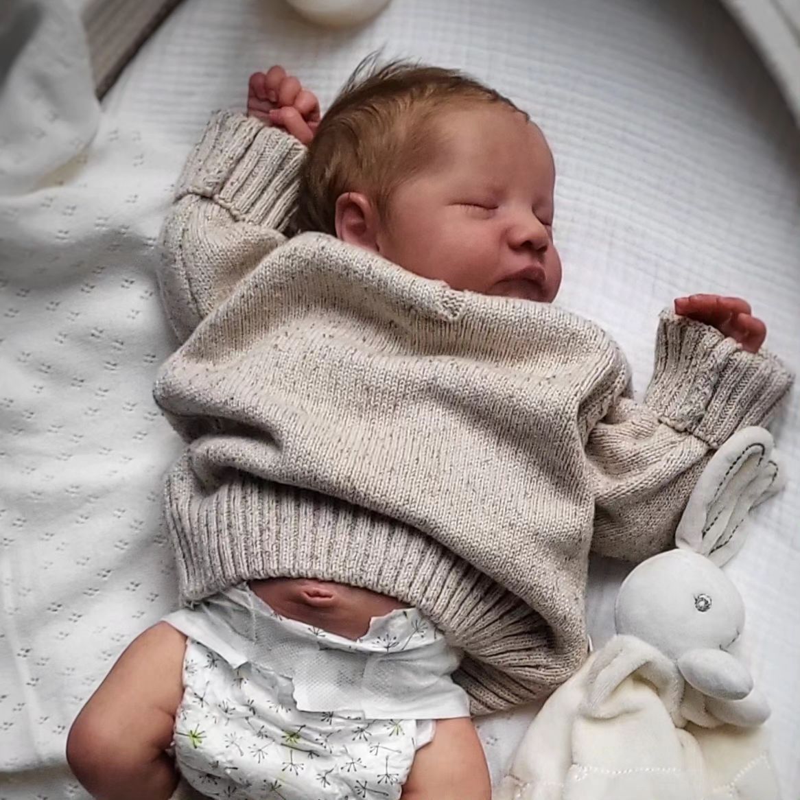 20'' Realistic Newborn Reborn Dolls Named George, 100% Handcrafted Poseable Baby Boy of