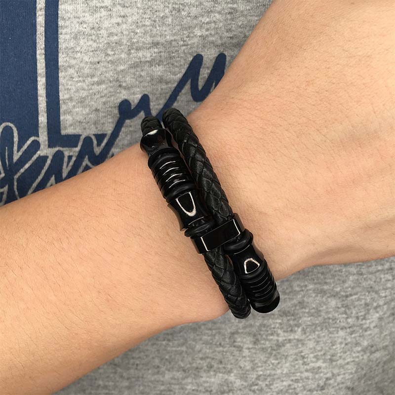 BWOOOH Layered Leather Weave Fortune Bracelet