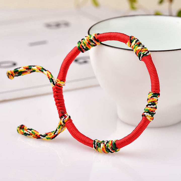 BWOOOH Tibetan Handmade Colorful King Kong Knot Lucky Protection Braid String Bracelet