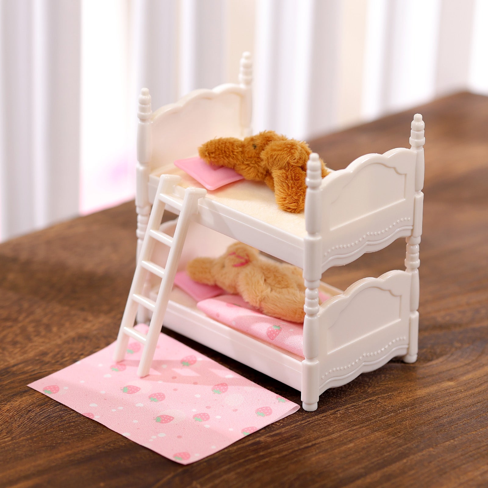 Cute Mini 3" Silicone Doll Pink White Double Bed Home Toy Random Accessories Set for Reborn Baby 🩷