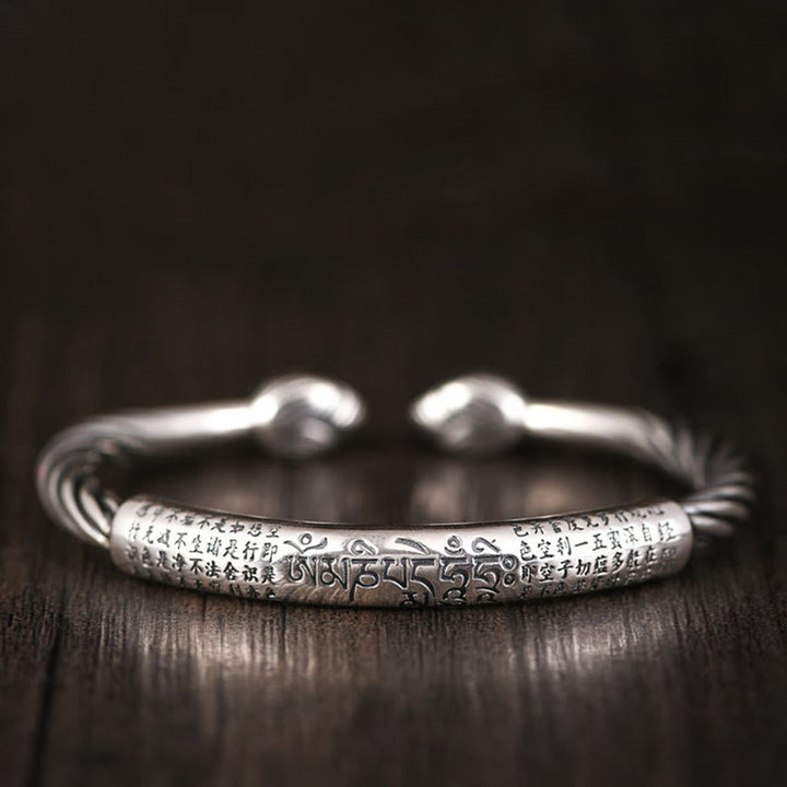 BWOOOH Tibetan Om Mani Padme Hum Heart Sutra Purity Cuff Bracelet
