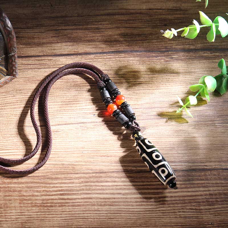Buddha Stones Tibetan Nine-Eye Dzi Bead Wealth Necklaces &amp; Pendants (Extra 35% Off | USE CODE: FS35)