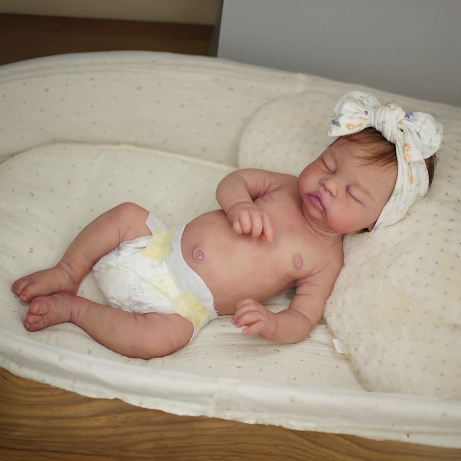 Realistic Full Body Caucasian Silicone Baby Doll Nance with Posable Limbs, Safe for Age 3+ Kids