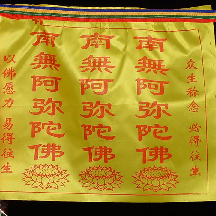 Buddha Stones Tibetan 7 Colors Windhorse Letter Auspicious Lotus Outdoor 21 Pcs Prayer Flag