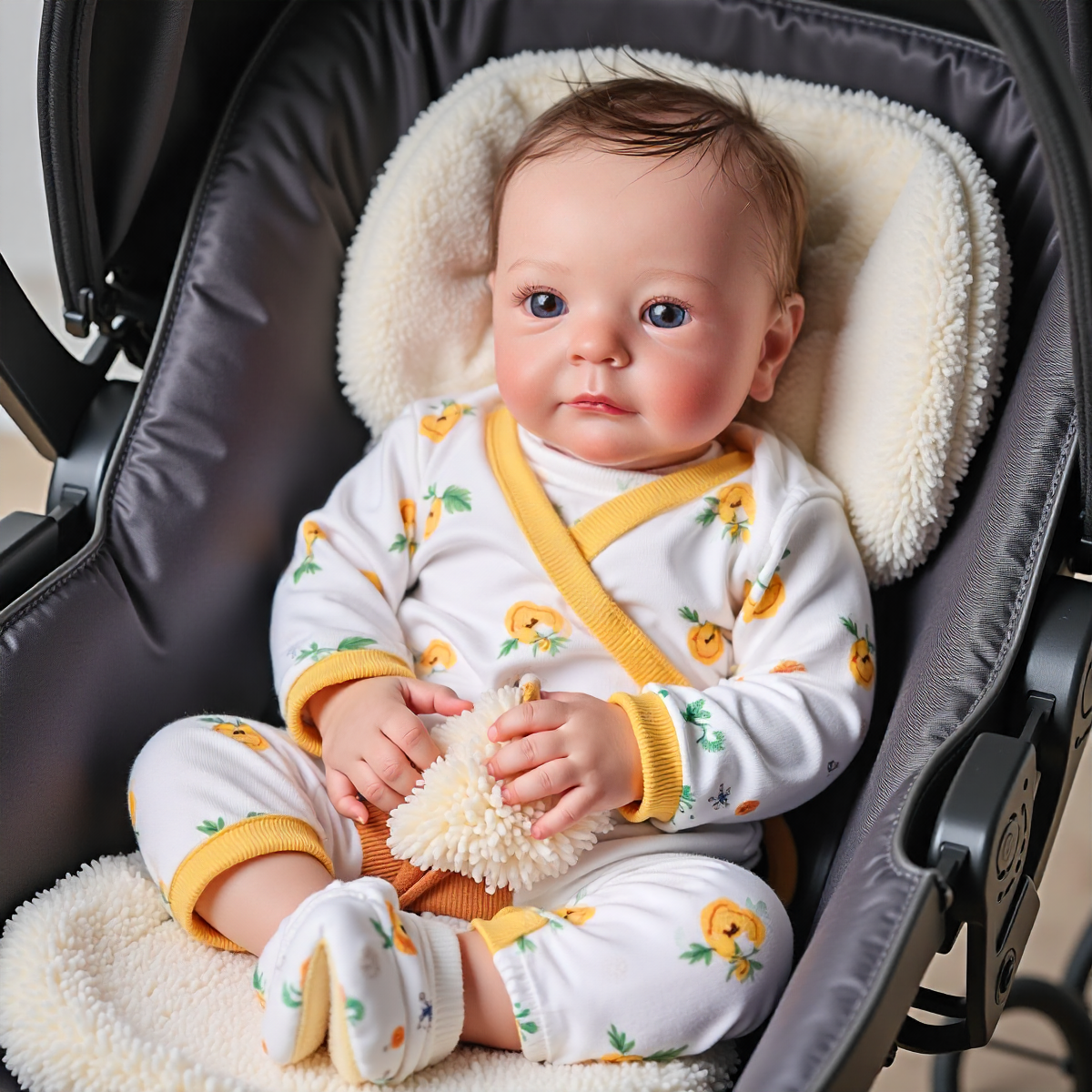 18" Lifelike Reborn Baby Girl Marisin Has Realistic Skin Blue Eyes and Brown Hair