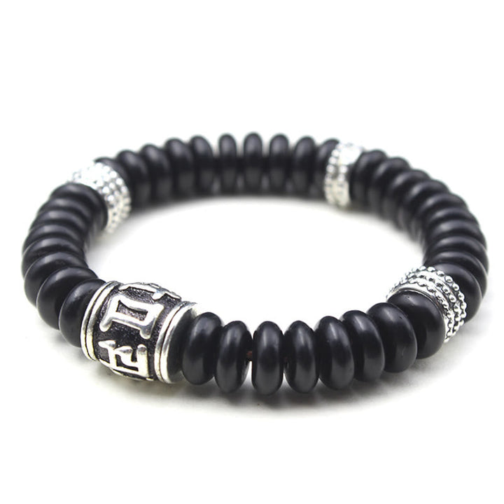 BWOOOH Natural Tibetan Coconut Shell Om Mani Padme Hum Positive Bracelet | spiritual healing bracelet