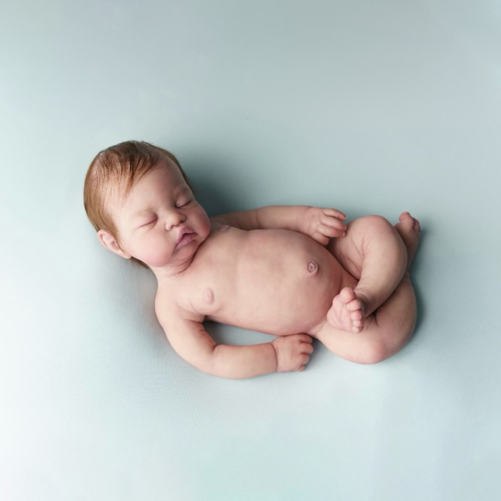 Full Platinum Solid Silicone Baby Doll Boy or Girl Fay with Chubby Face and Flexible Limbs Just Like A Real Baby