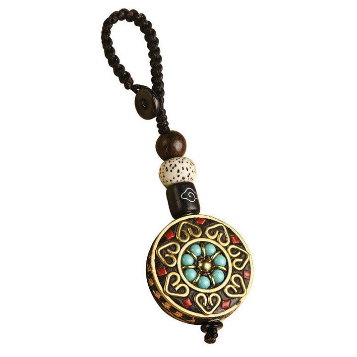BWOOOH Tibetan Om Mani Padme Hum Bodhi Seed Peace Key Chain | Bodhi Seed Tibetan bracelet