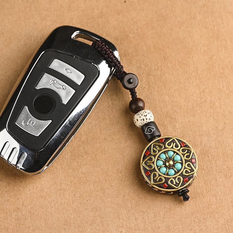 BWOOOH Tibetan Om Mani Padme Hum Bodhi Seed Peace Key Chain | Bodhi Seed Tibetan bracelet