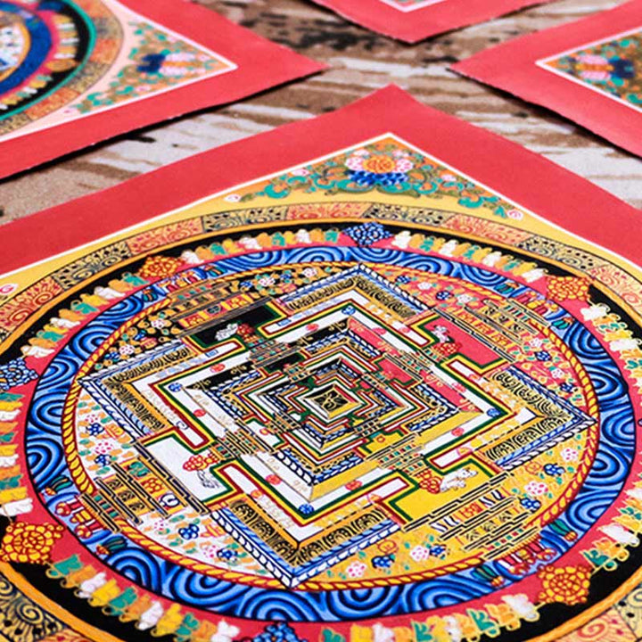 BWOOOH Tibetan thangka Buddhist painting - Tibetan Handmade Thangka Mandala Pa