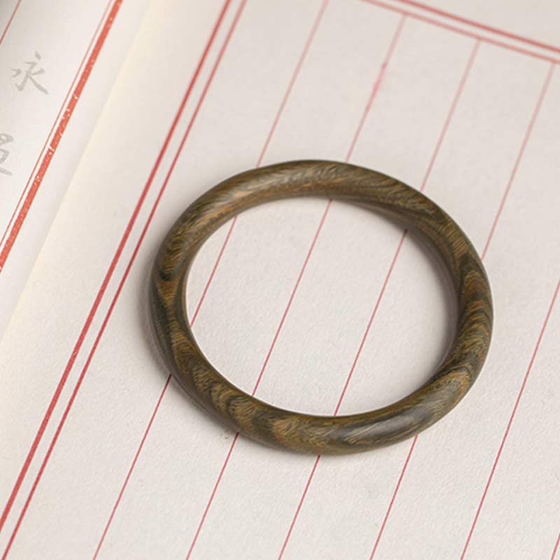 BWOOOH Tibetan Small Leaf Red Sandalwood Ebony Green Sandalwood Protection Bracelet Bangle