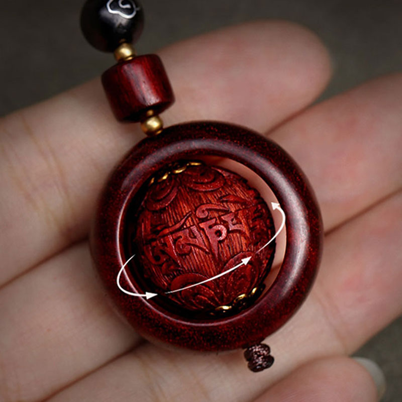 BWOOOH Tibetan Small Leaf Red Sandalwood Ebony Luck Prote