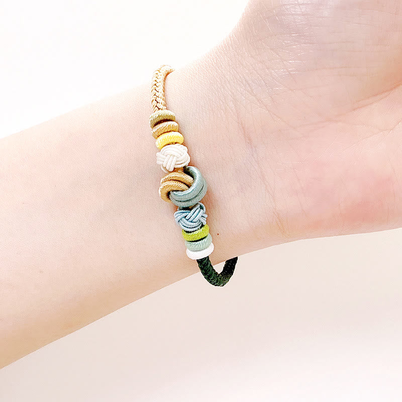 BWOOOH Two-Color Rope Handcrafted Eight Thread Peace Knot Luck Connection Bracelet  -  Thread Tibetan bracelet for spiritual...