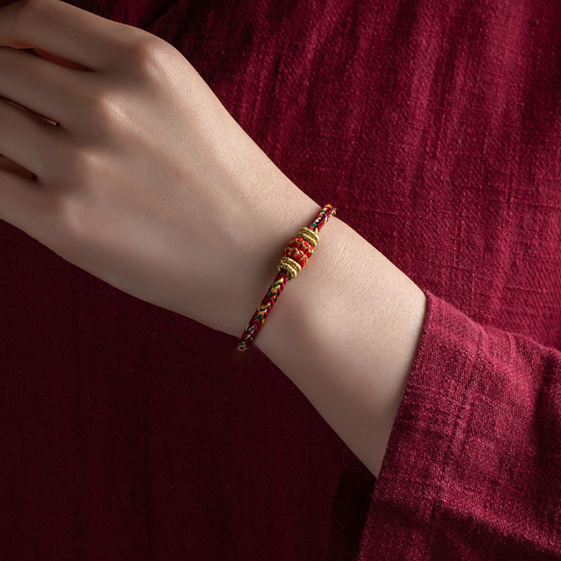 BWOOOH Tibet Handmade Chinese Zodiac Natal Buddha Luck Strength Braided String Bracelet