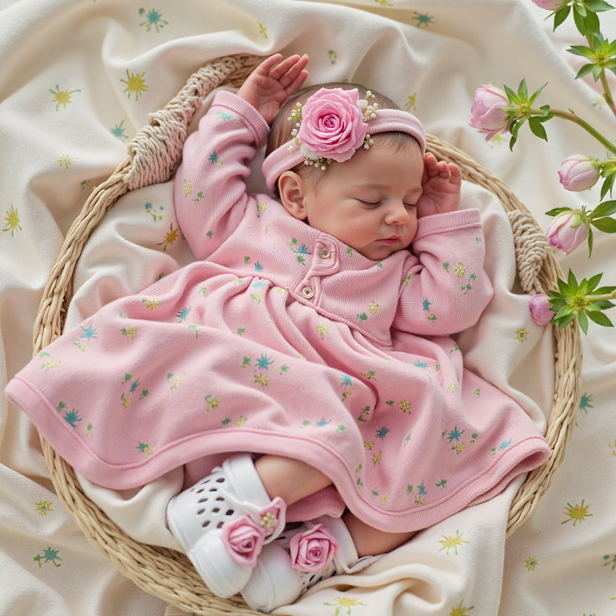 [Heartbeat & Sound] 20" Lifelike Poseable Newborn Dolls Kids Play Gift Reborn Baby Doll Girl Sinou