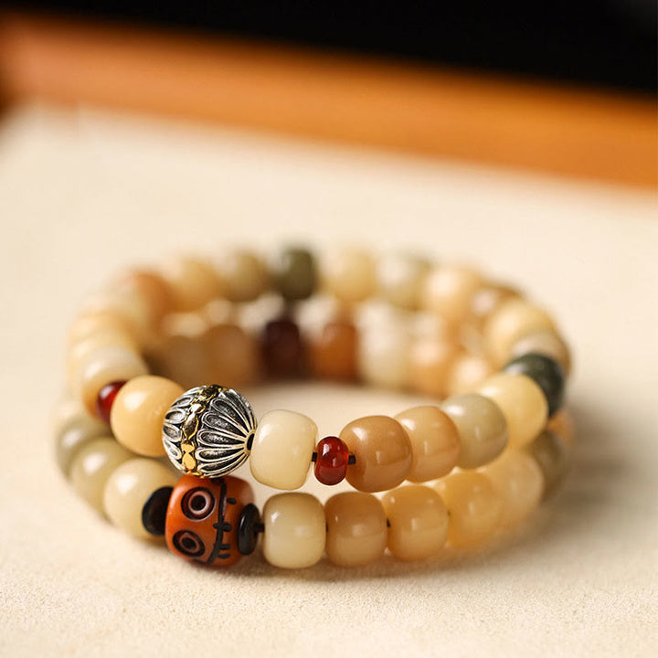 BWOOOH Natural Bodhi Seed The Lord of the Corpse Forest Om Mani Padme Hum Wisdom Bracelet