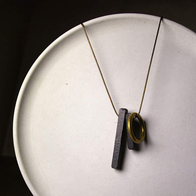 BWOOOH Zen Circle Ebony Wood Enlightenment Necklace Pendant
