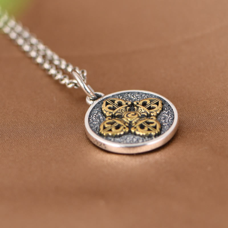 BWOOOH 925 Sterling Silver Double Dorje Vajra Blessing Necklace Pendant
