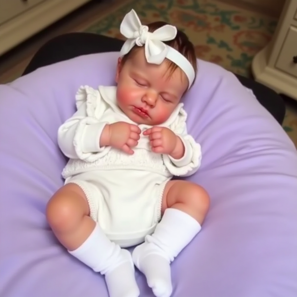 20" Reborn Lifelike Sleeping Baby Girl Fukion Cloth Body Reborn Doll Set with Heartbeat